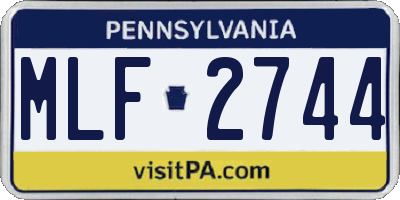 PA license plate MLF2744