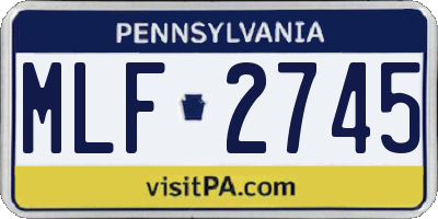 PA license plate MLF2745