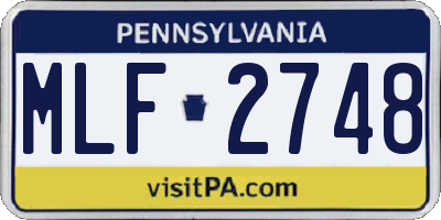 PA license plate MLF2748