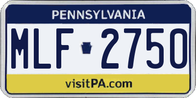 PA license plate MLF2750