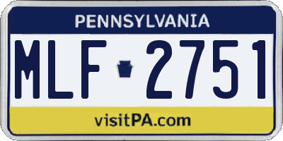 PA license plate MLF2751