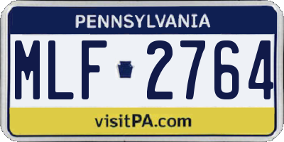 PA license plate MLF2764