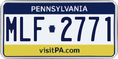 PA license plate MLF2771
