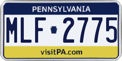 PA license plate MLF2775