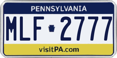 PA license plate MLF2777