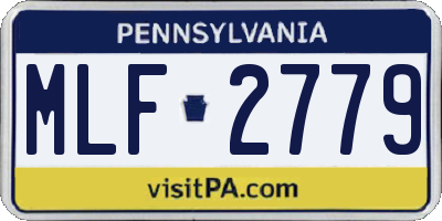 PA license plate MLF2779