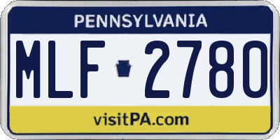 PA license plate MLF2780