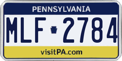 PA license plate MLF2784