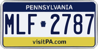 PA license plate MLF2787