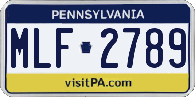 PA license plate MLF2789