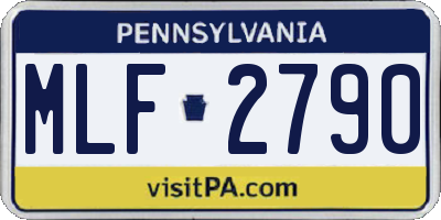 PA license plate MLF2790