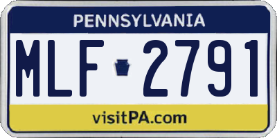 PA license plate MLF2791