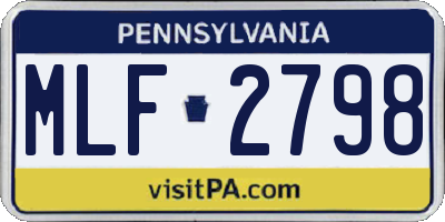 PA license plate MLF2798
