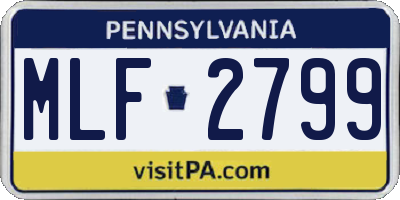 PA license plate MLF2799