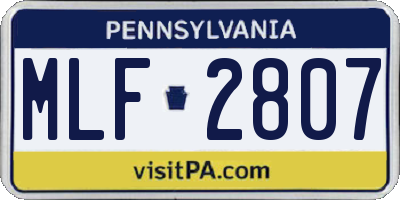 PA license plate MLF2807