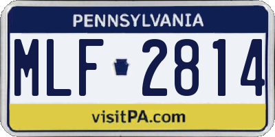 PA license plate MLF2814