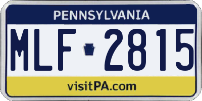 PA license plate MLF2815