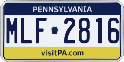 PA license plate MLF2816