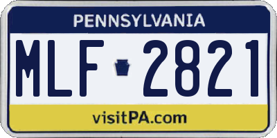 PA license plate MLF2821