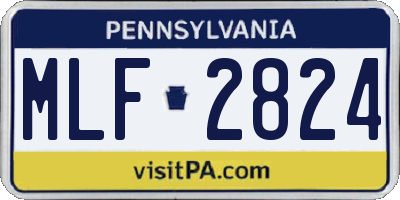 PA license plate MLF2824