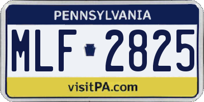 PA license plate MLF2825