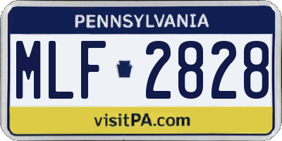 PA license plate MLF2828