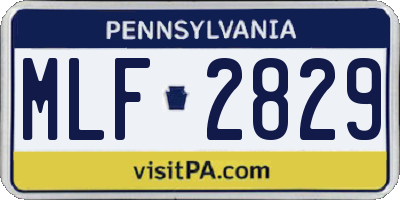PA license plate MLF2829