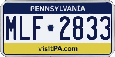PA license plate MLF2833