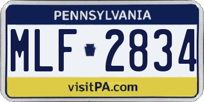 PA license plate MLF2834
