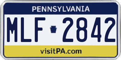 PA license plate MLF2842