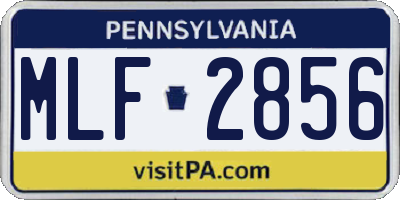 PA license plate MLF2856