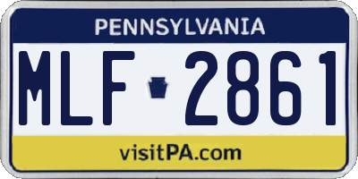 PA license plate MLF2861