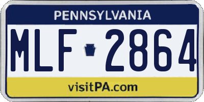 PA license plate MLF2864