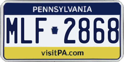 PA license plate MLF2868