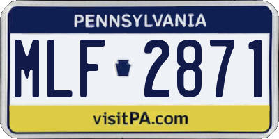 PA license plate MLF2871