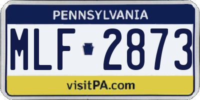 PA license plate MLF2873
