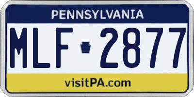 PA license plate MLF2877