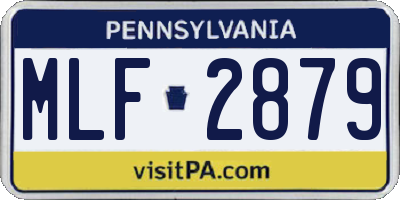 PA license plate MLF2879