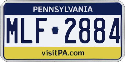 PA license plate MLF2884