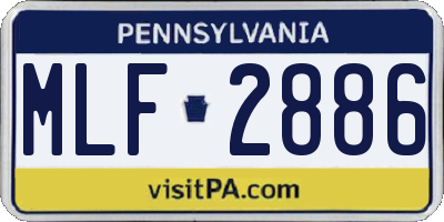 PA license plate MLF2886