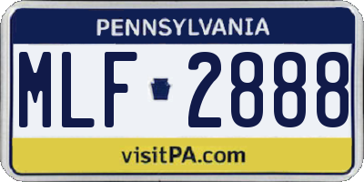 PA license plate MLF2888