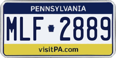 PA license plate MLF2889
