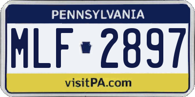 PA license plate MLF2897