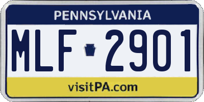 PA license plate MLF2901