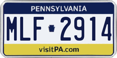 PA license plate MLF2914