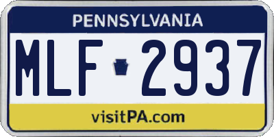 PA license plate MLF2937