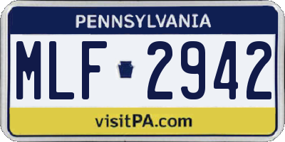 PA license plate MLF2942