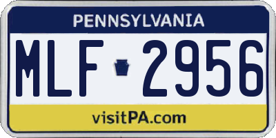 PA license plate MLF2956