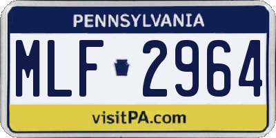 PA license plate MLF2964