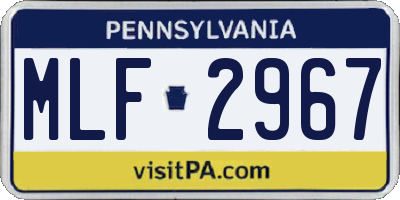 PA license plate MLF2967